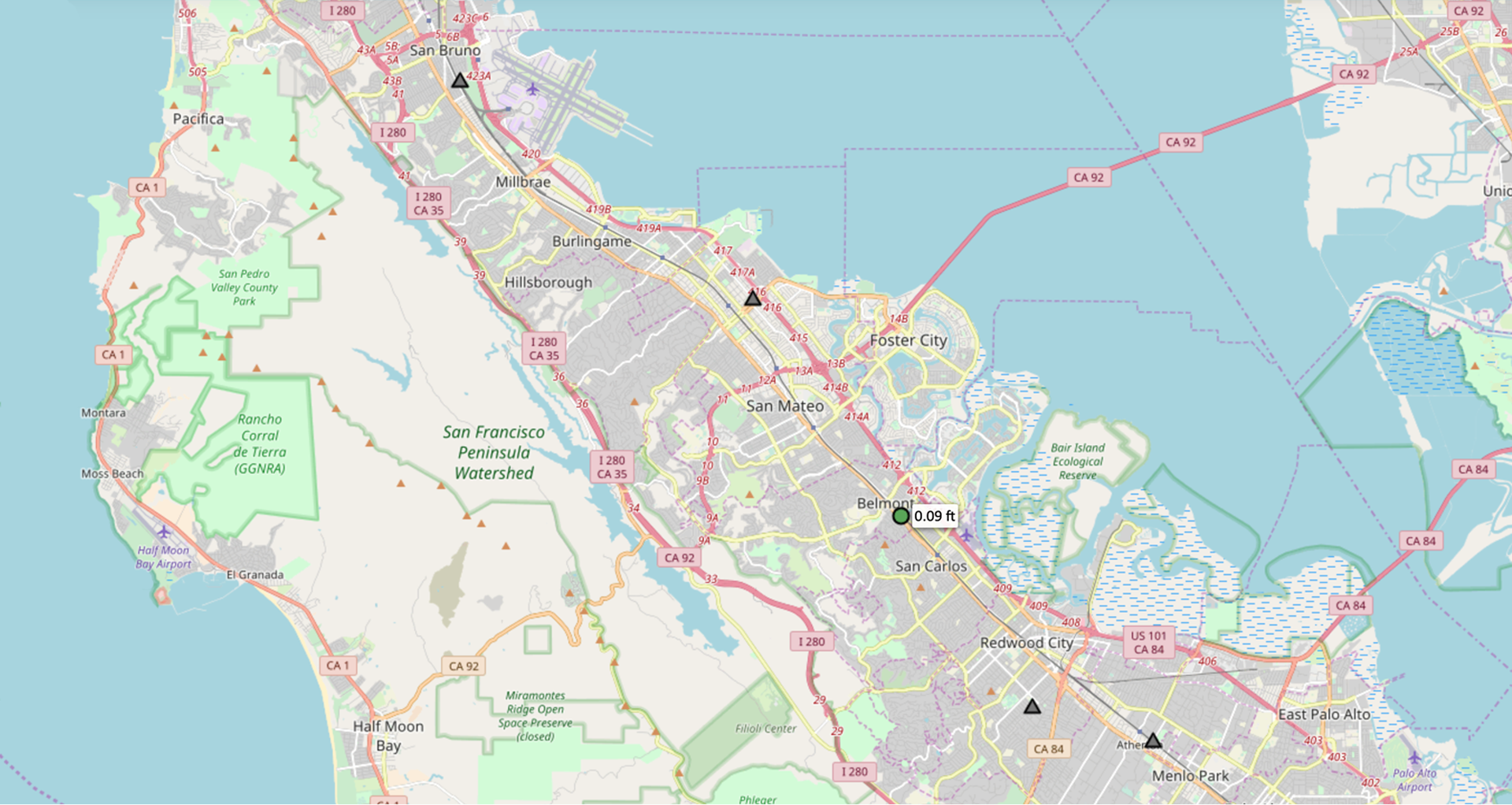 Map of San Mateo
